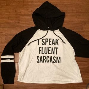 Long sleeve cropped hoodie